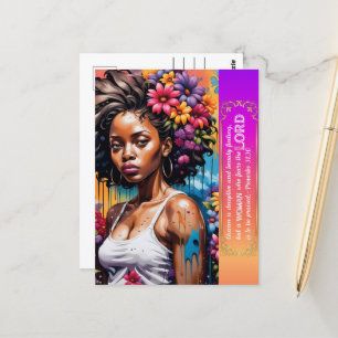 Postal Abstracta mujer de proverbios de fe 31 30