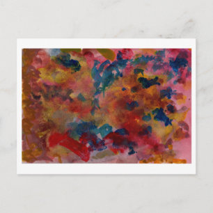 Postal abstracta rosa y azul