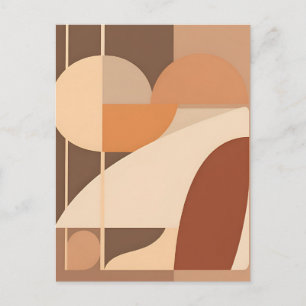 Postal Abstracto Boho Geométrico Terracota Moderno