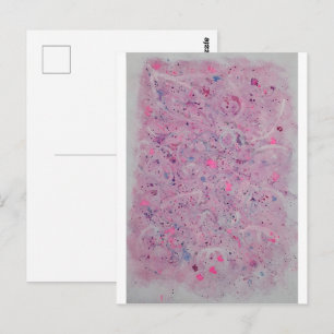 Postal Abstracto de Acuarela Rosa Pastel