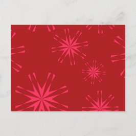 Postal abstracto de flor de estrella moderna de moda, roj