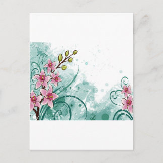 Postal abstracto de flores hermosas psicodélicas