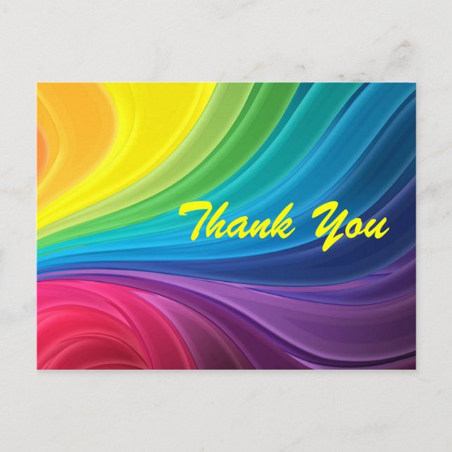 Postal Abstracto De Giro Arcoiris Gracias Postcard (Anverso)
