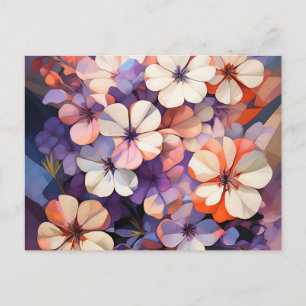 Postal Abstracto De Planta Botánica Flox Floral