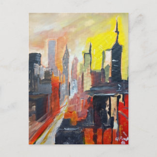 Postal abstracto del paisaje urbano de la Hora Dor