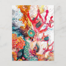 Abstracto Ilustracion acuático de arrecifes de cor