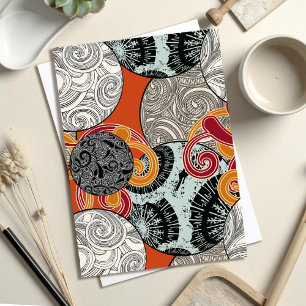 Postal Abstracto inspirado en el Japón retro