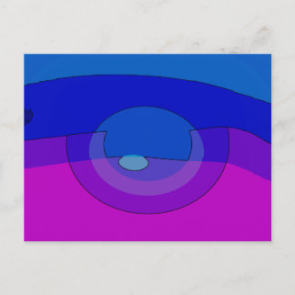 Postal Abstracto Morado y Azul 1007