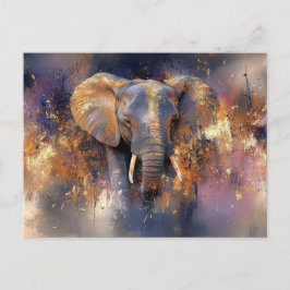 Postal Abstrakte Aquarell Illustration eines Elefanten