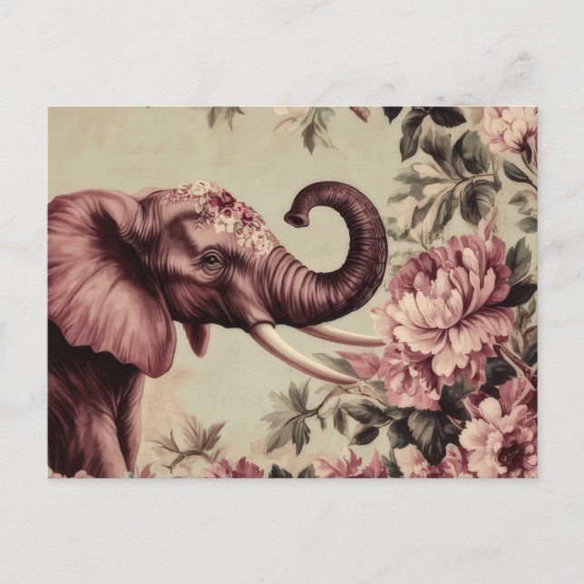 Postal Abstrakte Aquarell Illustration eines Elefanten (Anverso)
