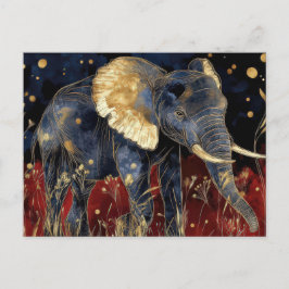 Postal Abstrakte Aquarell Illustration eines Elefanten