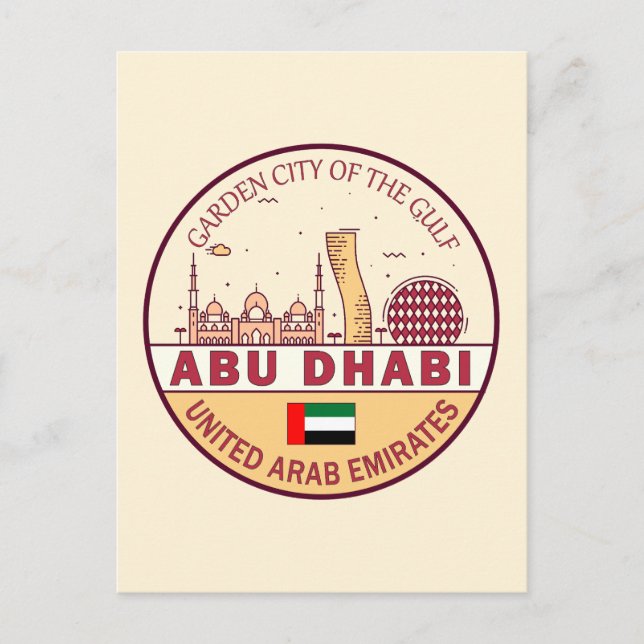 Postal Abu Dhabi Emblem de la línea aérea de los Emiratos (Anverso)