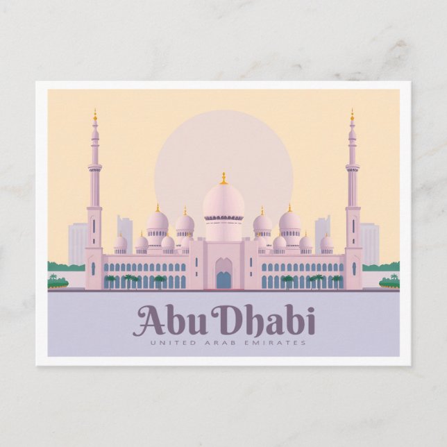 Postal Abu Dhabi UAE Pastel Travel (Anverso)
