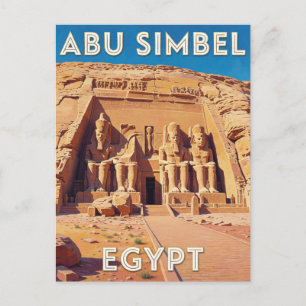Postal Abu Simbel Egipto Templo Antiguo Paisaje