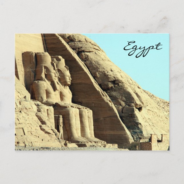 Postal abu simbel sentado (Anverso)
