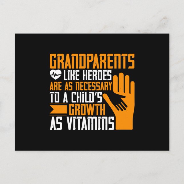 Postal Abuela - A los abuelos les gustan los héroes (Anverso)