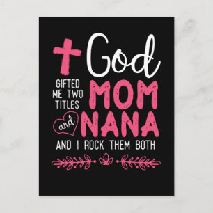 Postal Abuela cristiana religiosa Nana y Mamá