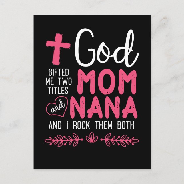 Postal Abuela cristiana religiosa Nana y Mamá (Anverso)