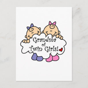 Postal Abuela de Chicas gemelos camisetas y regalos