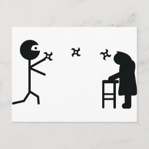 Postal abuela de combate ninja negra mala