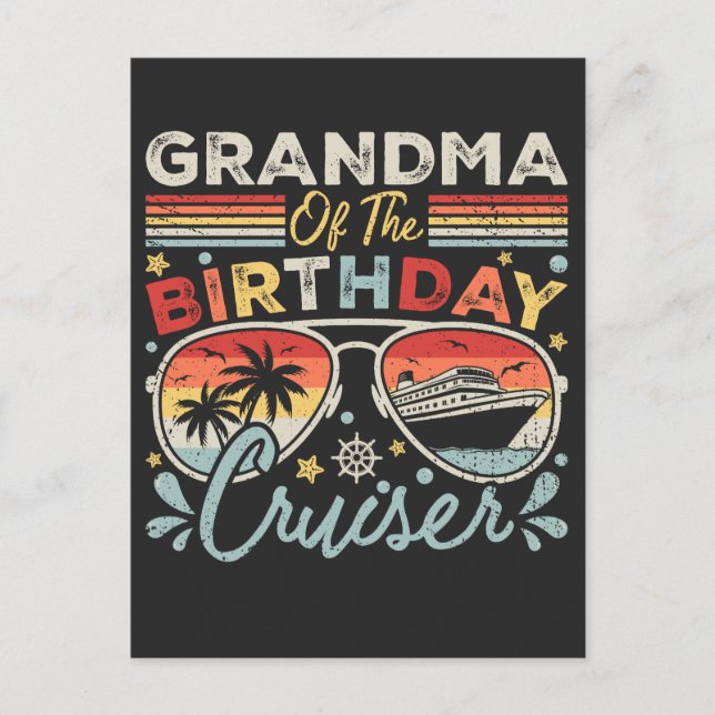 Postal Abuela de las vacaciones del cumpleañero crucerist (Anverso)