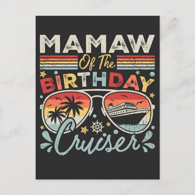 Postal Abuela del crucero de cumpleaños vacaciones (Anverso)