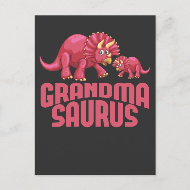Postal Abuela Dino de la abuela de los dinosaurios (Anverso)
