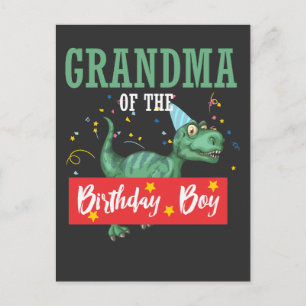 Postal Abuela Dinosaurio Cumpleaños Niño