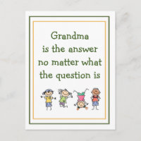 Abuela es la respuesta divertido para niños cita