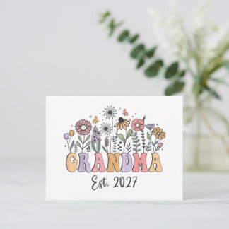 Postal Abuela Est 2027 Revelación de Flor Silvestre