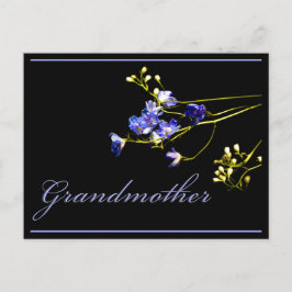 Postal Abuela Flores Azules Delicadas