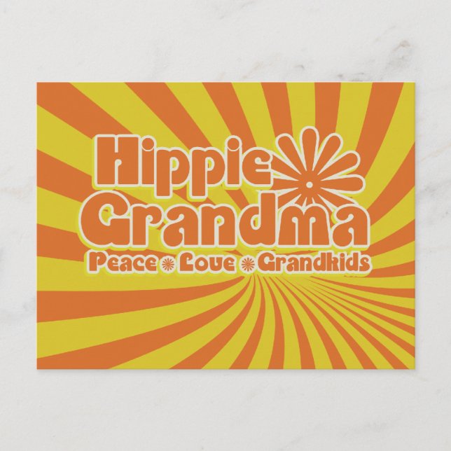 Postal Abuela hippie (Anverso)