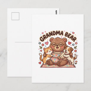 Postal Abuela Oso Cute Abrazo