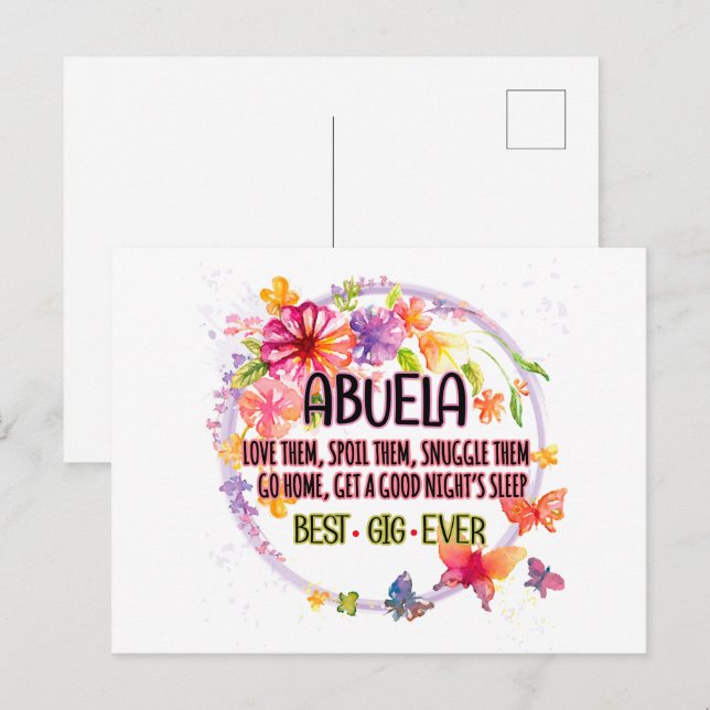 Postal Abuela Quiéralos Mímalos Abrázalos (Anverso / Reverso)