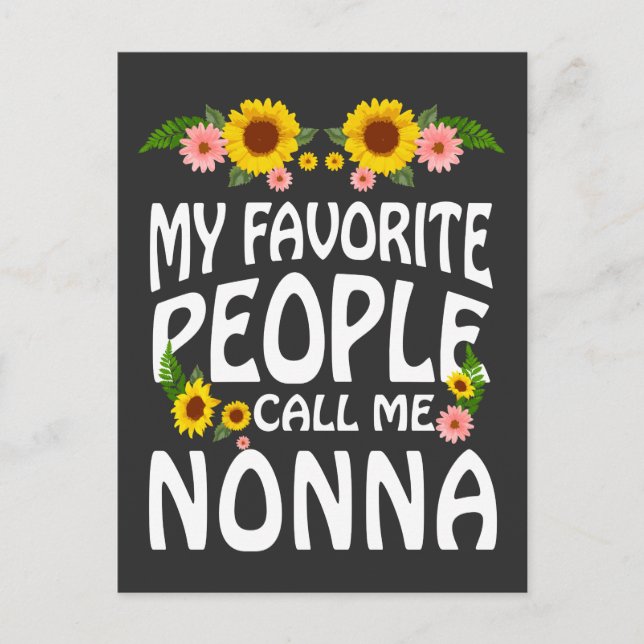 Postal Abuela Regalo Mi Gente Favorita Me Llama Nonna (Anverso)