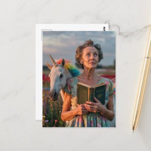 Postal Abuela y su unicornio
