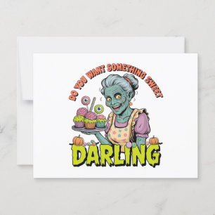 Postal Abuela zombi - Dulce Halloween Darling