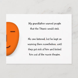 Postal Abuelo advierte Titanic Sink Funny Humor Chiste