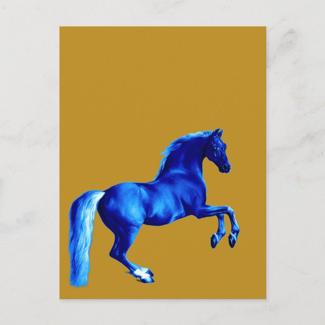 Postal Abuelo de Godolphin Arabian... Caballo azul (Anverso)