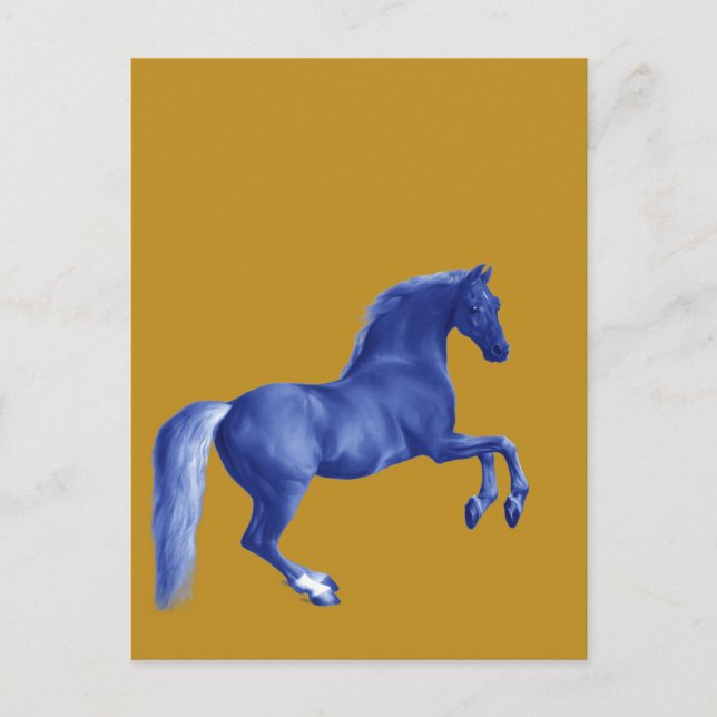 Postal Abuelo de Godolphin Arabian... Caballo azul (Anverso)