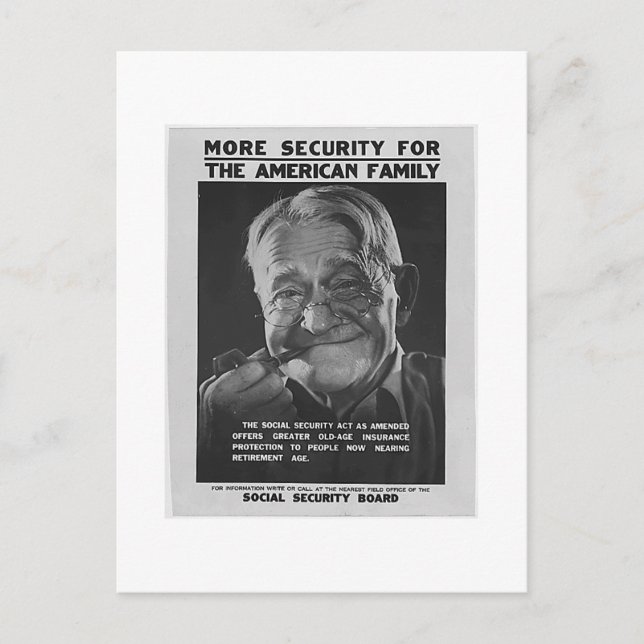 Postal Abuelo de seguridad social, años 30 - Personalizad (Anverso)