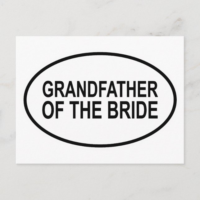 Postal Abuelo del Boda de la novia Oval (Anverso)