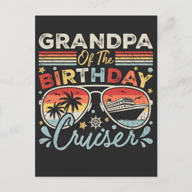 Postal Abuelo del crucero de cumpleaños de vacaciones (Anverso)