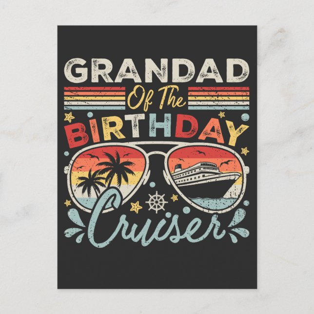 Postal Abuelo del crucero de cumpleaños Vacaciones (Anverso)