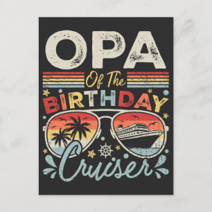 Postal Abuelo del crucero de cumpleaños Vacaciones