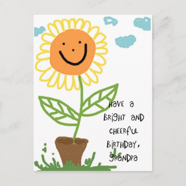 Postal Abuelo del feliz cumpleaños (Anverso)