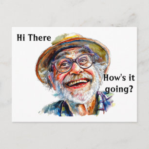 Postal Abuelo diciendo Hola y ¿Cómo te Va? Editable