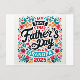 Postal Abuelo floral 2025 de mi primer día de padre