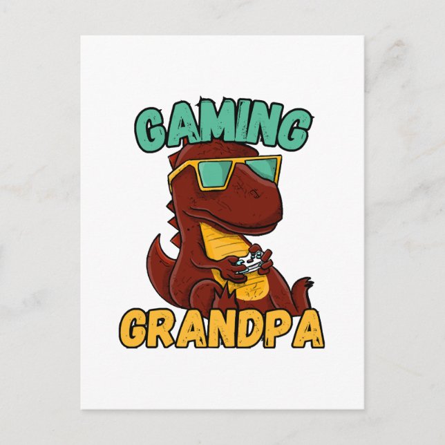 Postal Abuelo Gamer (Anverso)