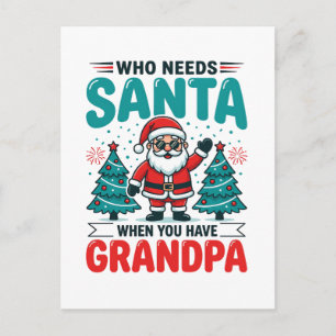 Postal Abuelo Navidad Santa Familia
